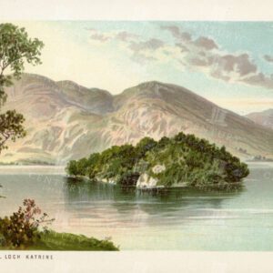 ELLEN'S ISLE - Loch Katrine - Vintage 1895 Scottish Landscape Illustration
