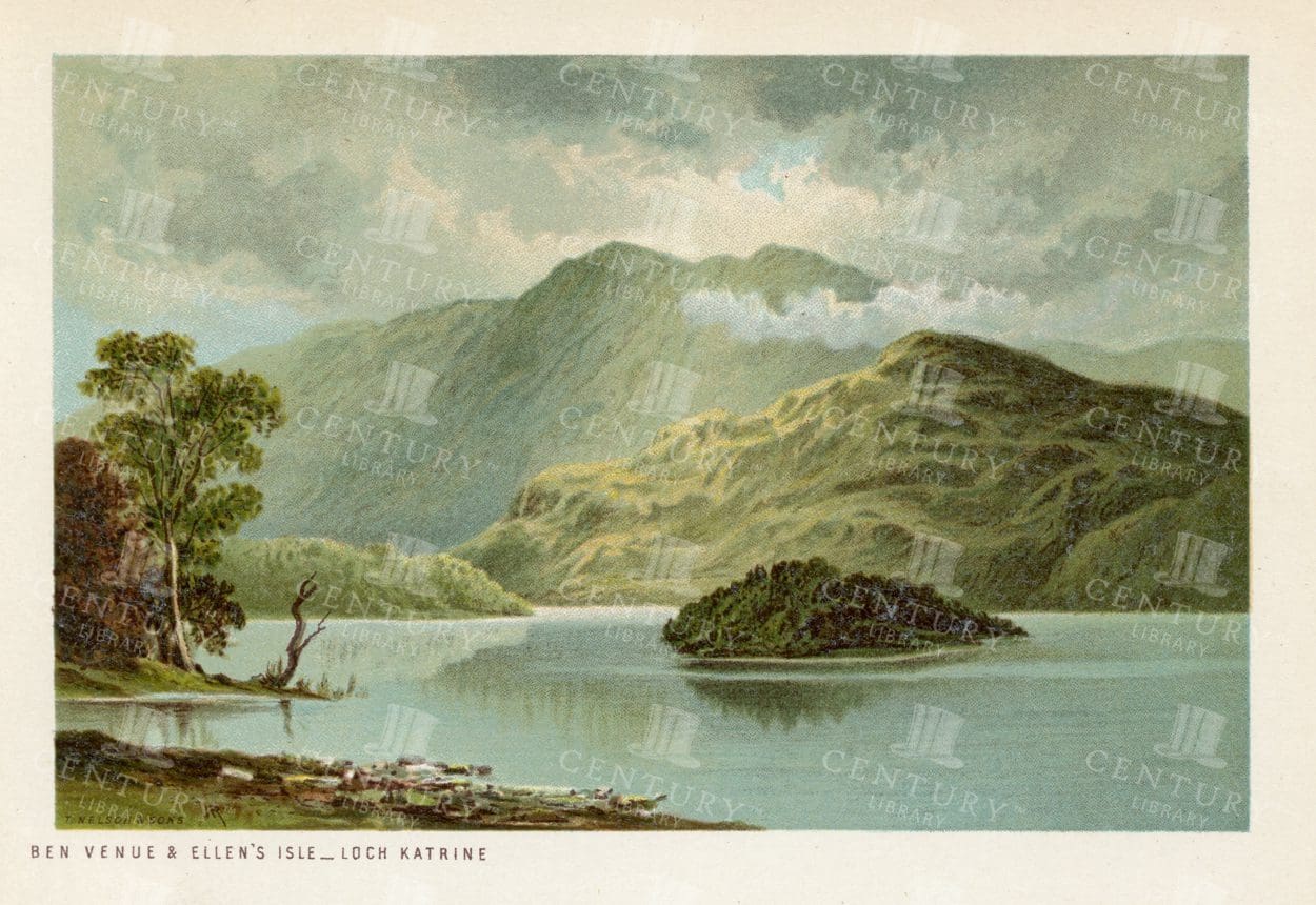VINTAGE 1895 Scottish Landscapes Chromolithograph Illustration