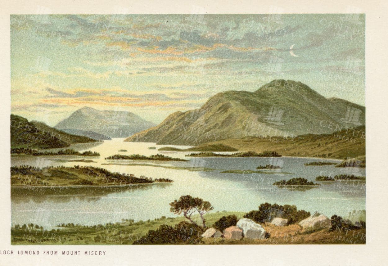 LOCH LOMOND from Mount Misery - 1895 Vintage Illustration