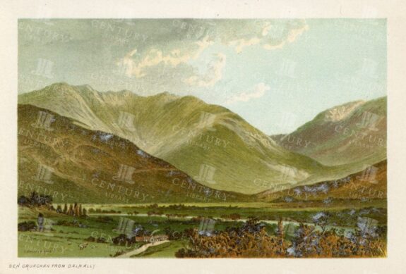 VINTAGE 1895 Landscape Illustration - Ben Cruachan from Dalmally