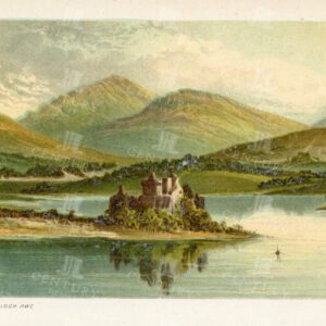 KILCHURN CASTLE - Loch Awe - Antique Scottish Illustration - 1895