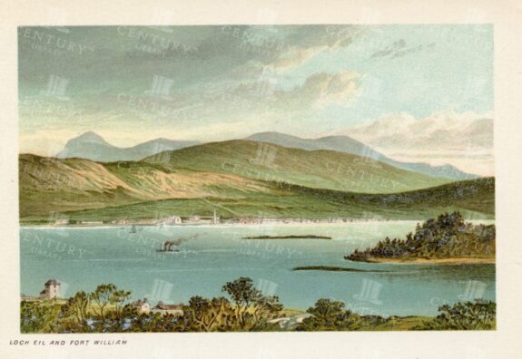 LOCH EIL and Fort William - Vintage 1895 Scottish Illustration