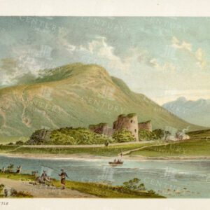 VINTAGE 1895 Illustration of Inverlochy Castle - Scottish Landscape Illustration