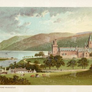 ANTIQUE 1895 Landscape Illustration - The Monastery, Fort Augustus