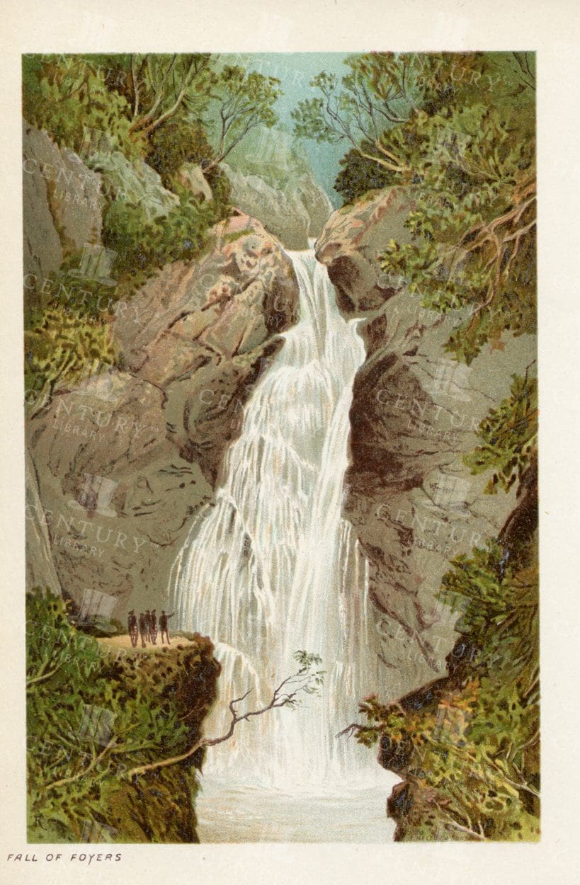 FALL of FOYERS - Antique Scottish Landscape Illustration - 1895