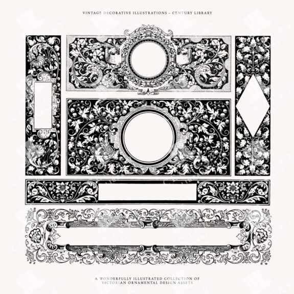 Vintage Banner and Label Designs in Vector and PNG Formats - Decorative Clipart for Invitations and Design Projects