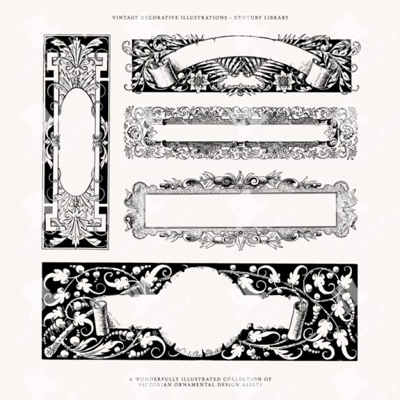 Vintage Banner And Label Designs In Vector And Png Formats - Decorative Clipart For Invitations And Design Projects