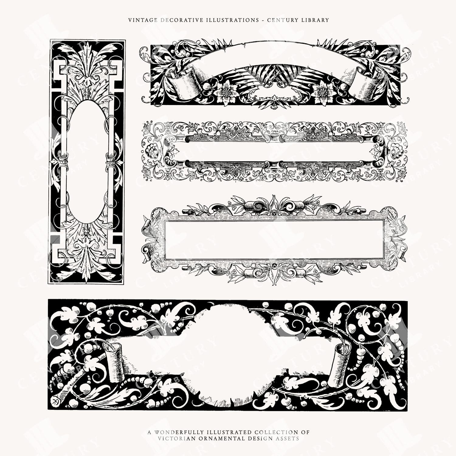Vintage Banner And Label Designs In Vector And Png Formats - Decorative Clipart For Invitations And Design Projects