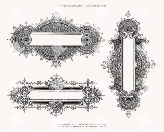 Ornamental Label And Frame Svgs - Decorative Vintage Line Art Illustrations