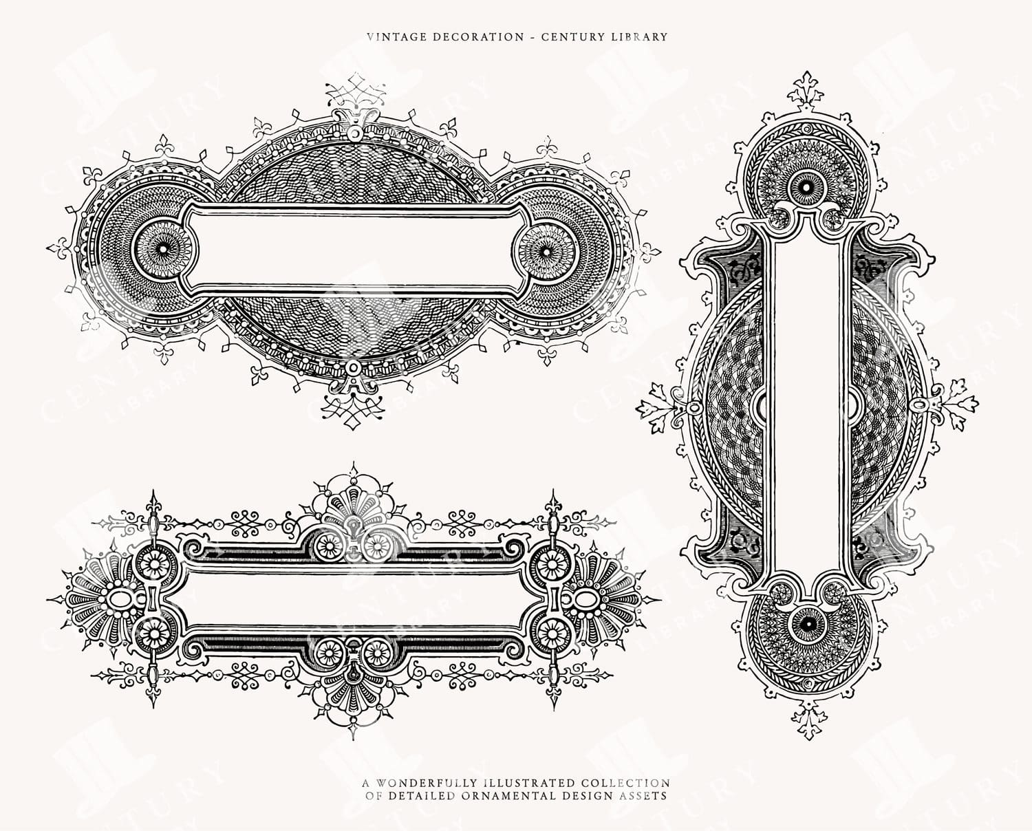 Ornamental Label And Frame Svgs - Decorative Vintage Line Art Illustrations