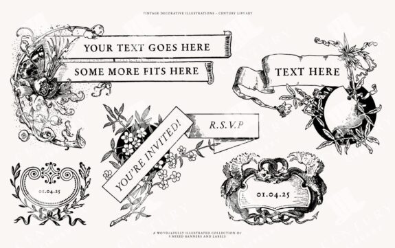 Vintage Ribbon and Banner Templates - Decorative and Downloadable Design Assets