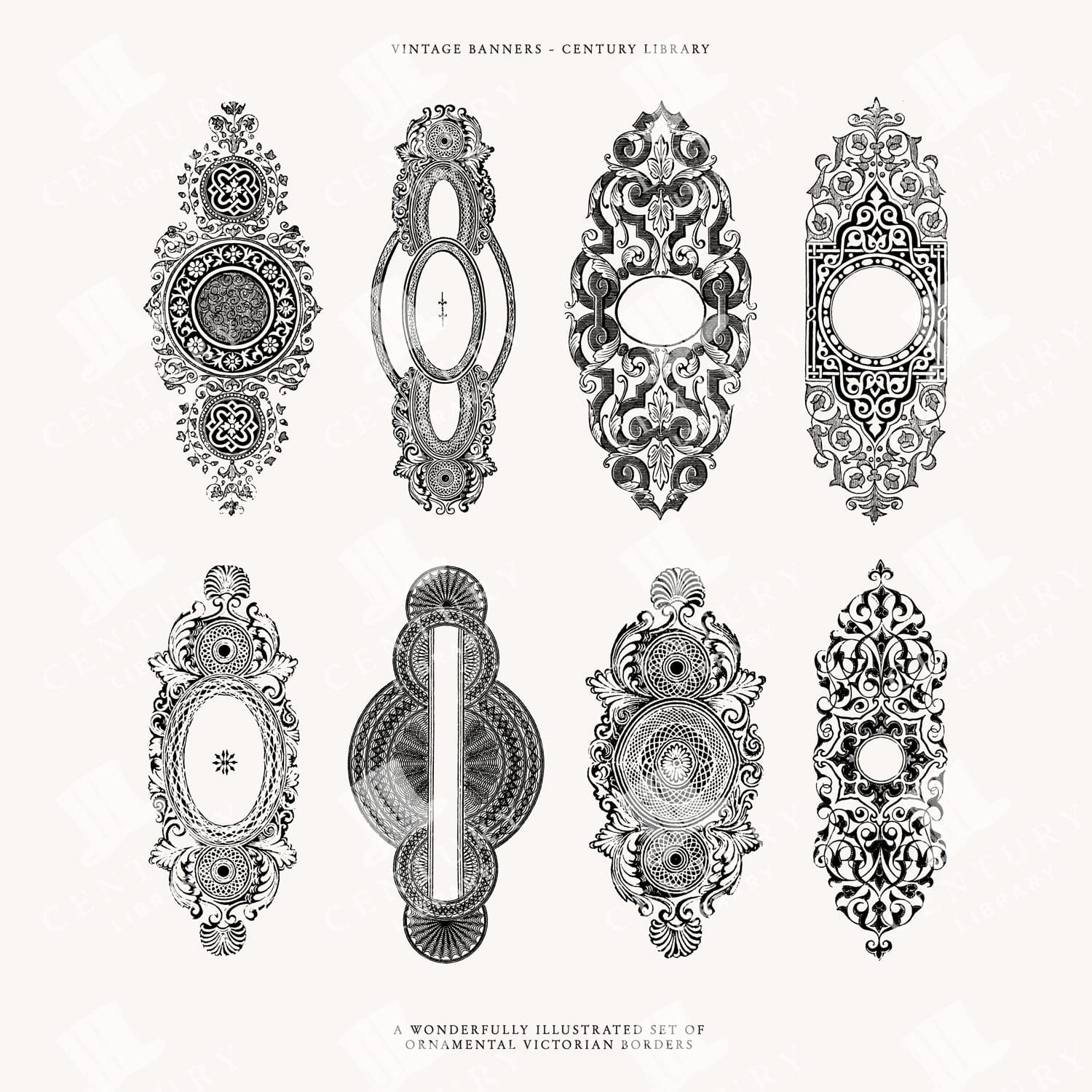 Ornamental Badge And Label Designs Svg, Png, And Eps - Decorative Vintage Line Art Illustrations