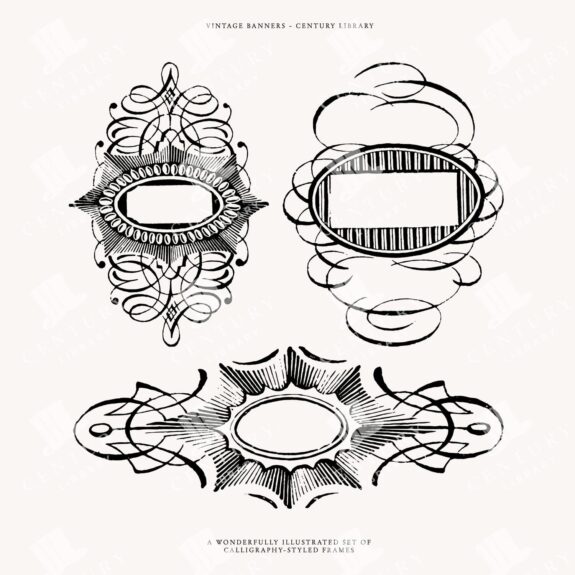 Calligraphy Banners / Label Template Design Assets (svg, Eps And Png Formats)