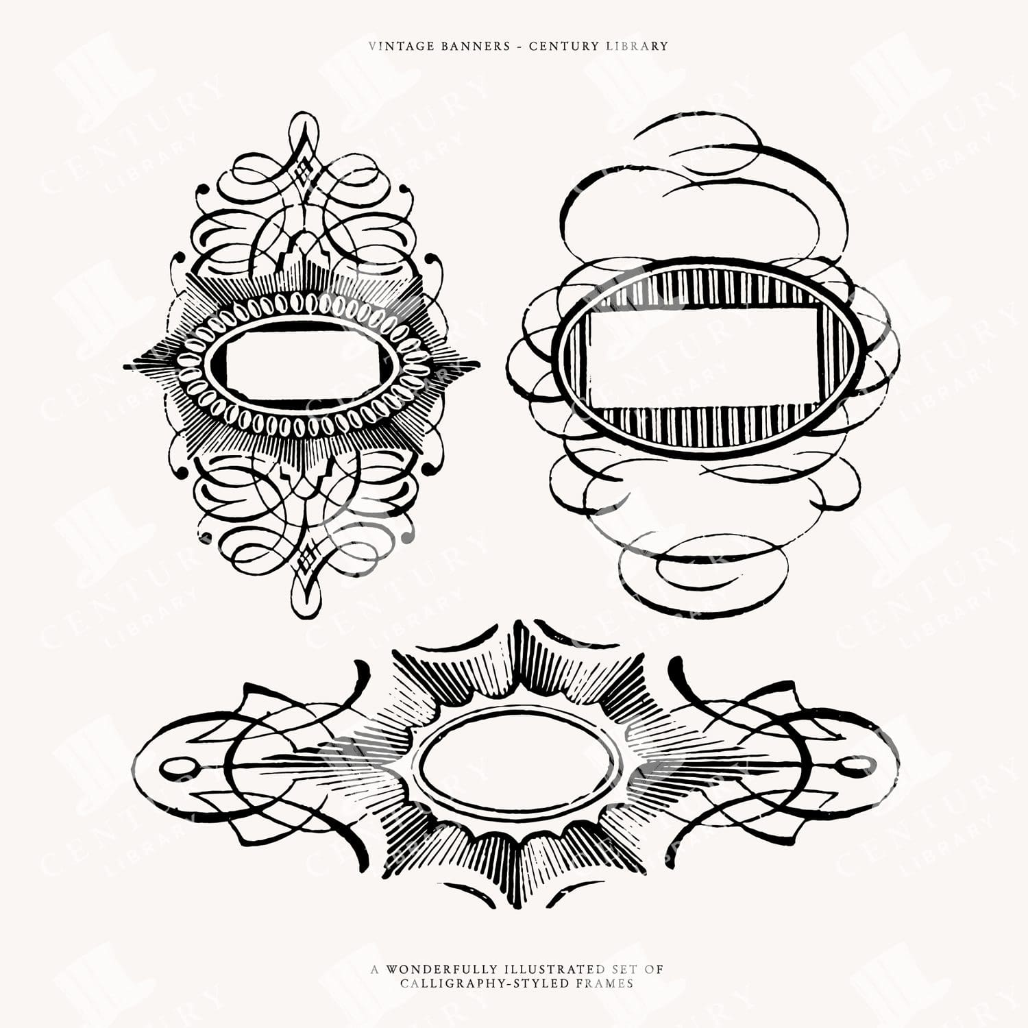 Calligraphy Banners / Label Template Design Assets (svg, Eps And Png Formats)