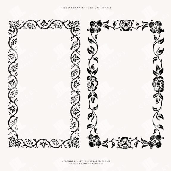 Floral Wedding Invitation Border Illustrations - Svg, Eps, And Png Formats