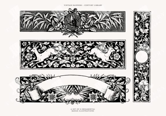 Vintage Isolated Design Assets In Svg, Png, And Eps Image Formats - Ornamental Line Art Illustrations