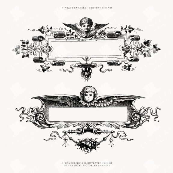 Vintage Cherub Decorative Banner Designs
