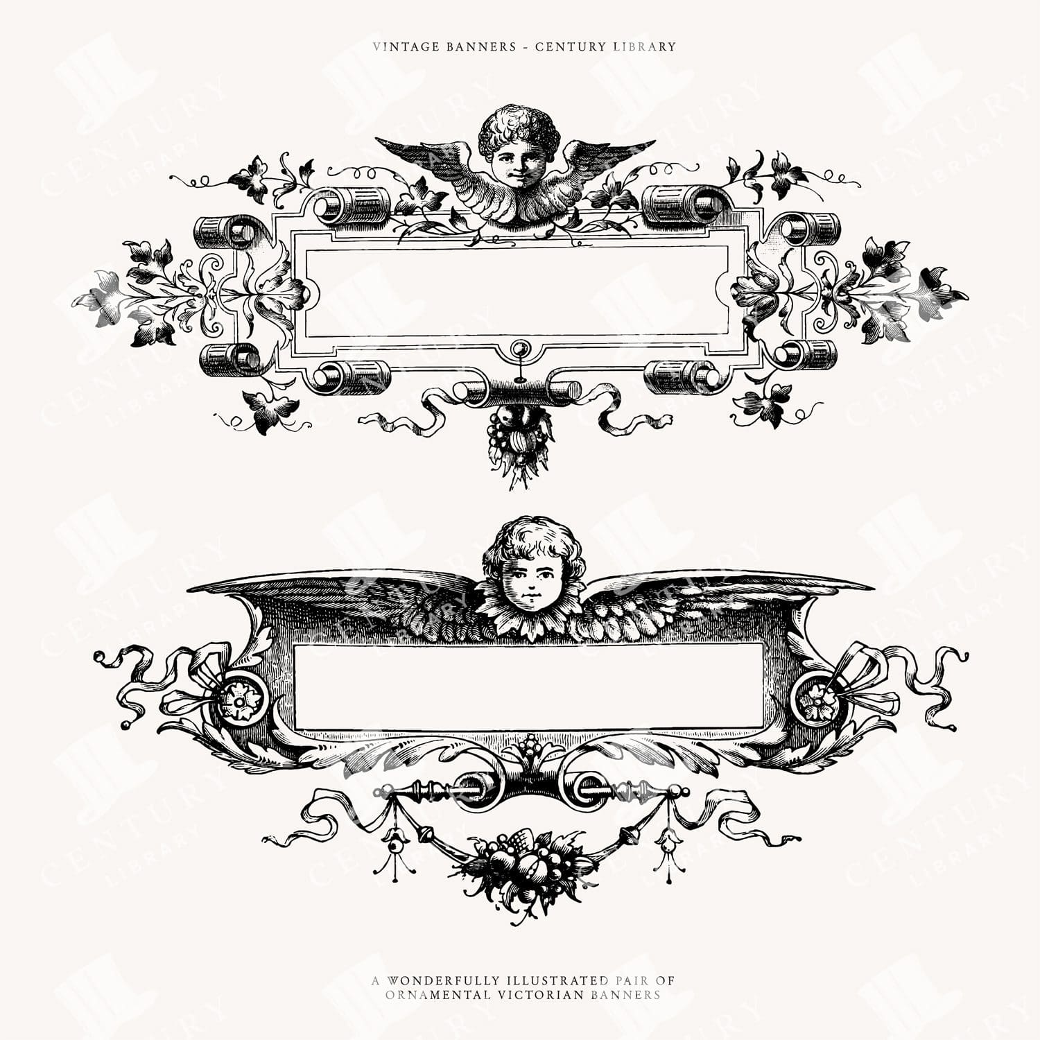 Vintage Cherub Decorative Banner Designs