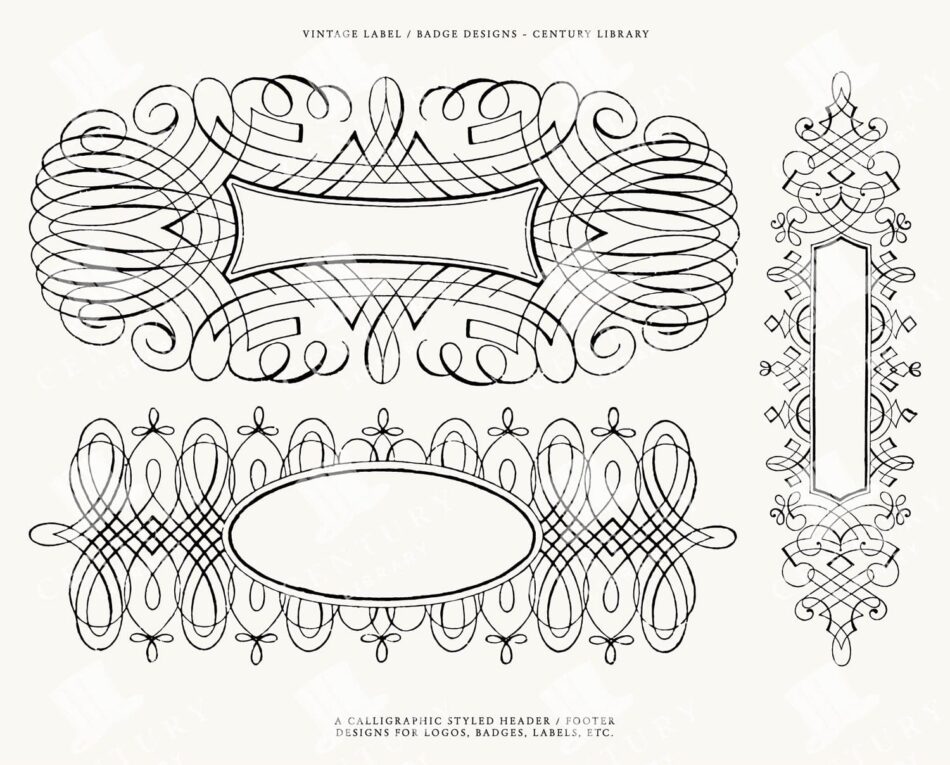Calligraphy Styled Decorative Banner / Label Designs