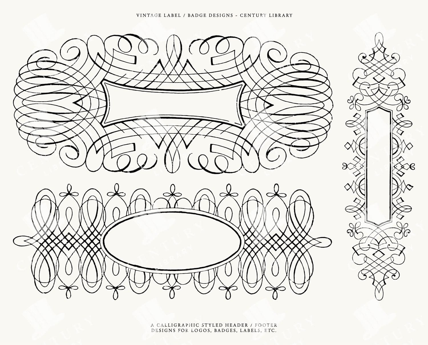 Calligraphy Styled Decorative Banner / Label Designs