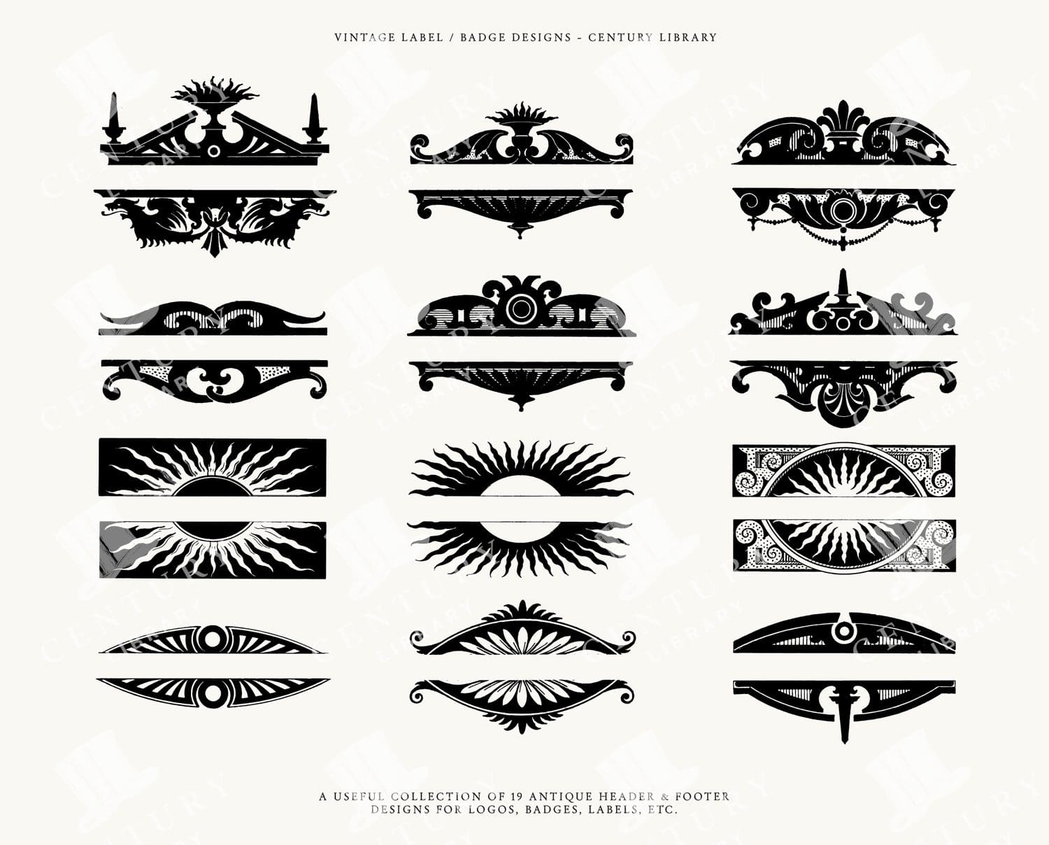 Vintage Label and Logo Kit with 19 Mix and Match Dividers (SVG, EPS, and PNGs Included)