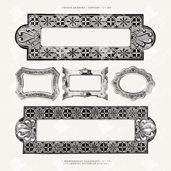 Ornamental Frames and Borders - Vintage Line Art Illustrations - Downloadable Design Assets in PNG, SVG, and EPS Formats