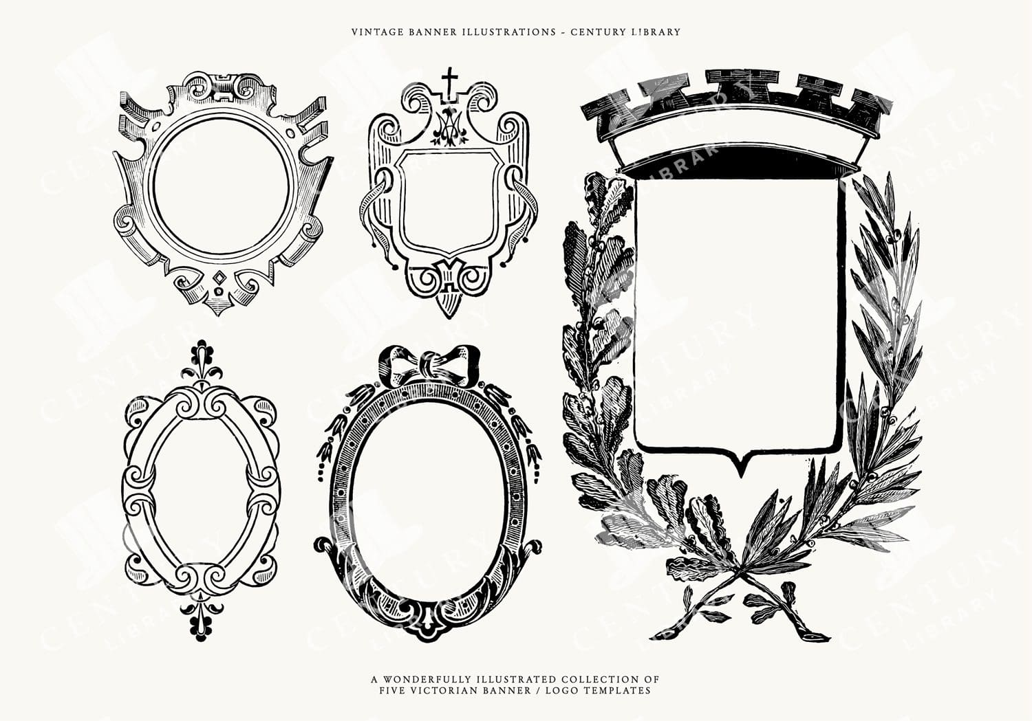 Vintage Shield Vector Clip Art Illustrations - Decorative Design Assets in PNG, SVG, and EPS Formats