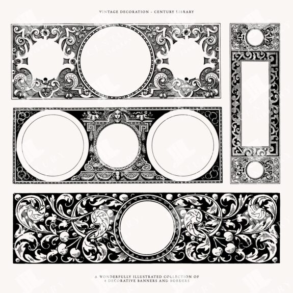 Victorian Styled Banners Png, Svg, And Eps - Vector Clip Art For Invitations And Design