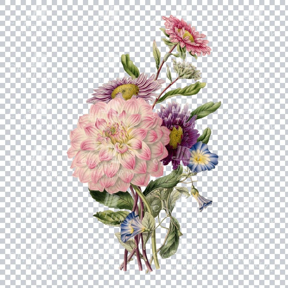 Vintage Color Art: Floral Arrangement