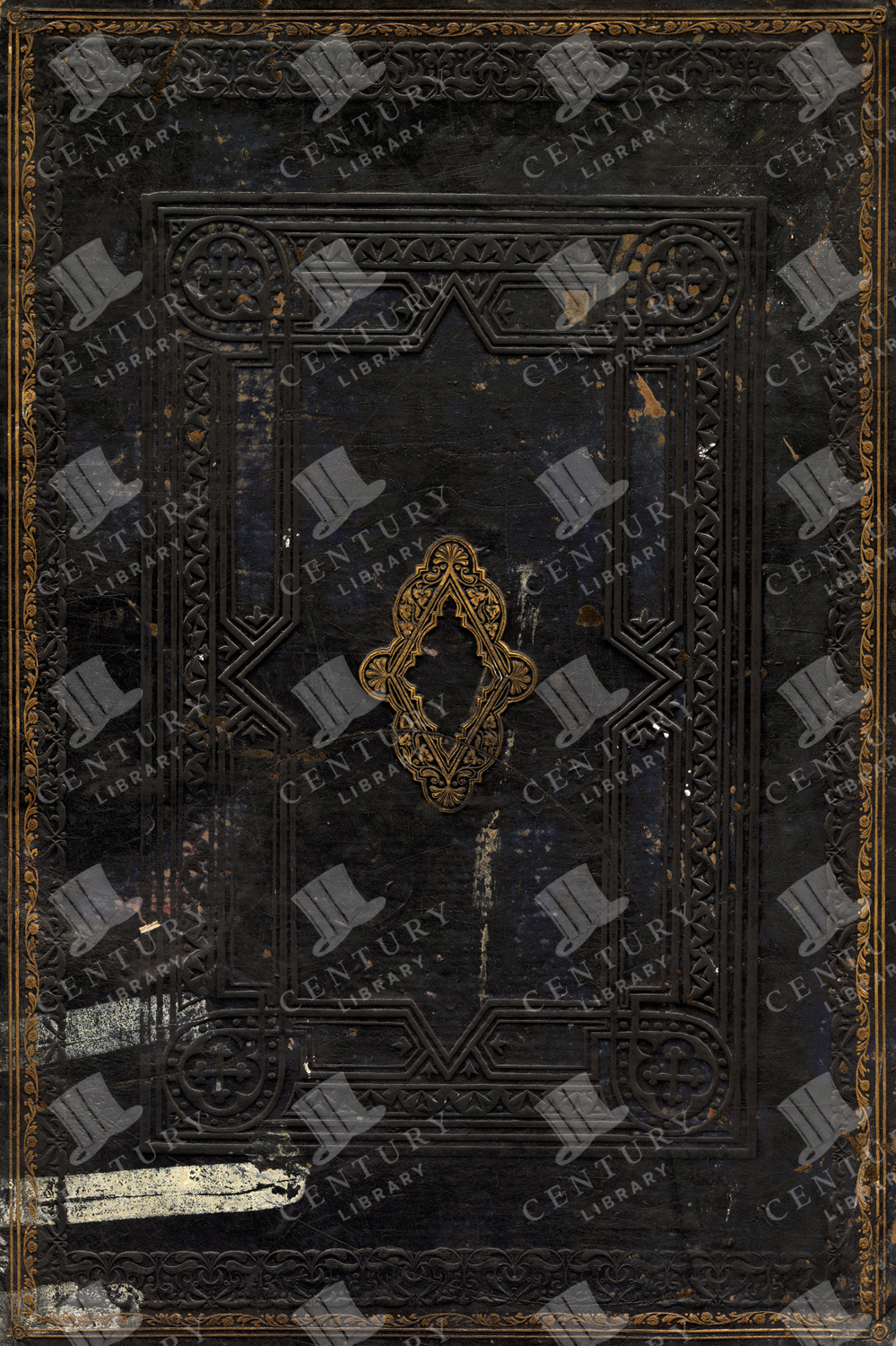 Gothic Black And Gold Leather Embossed Vintage Texture