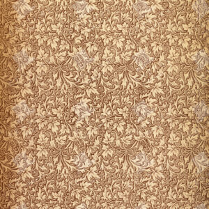 Dense Leafy Vine Pattern with Scrollwork – Sepia Toned Endpaper