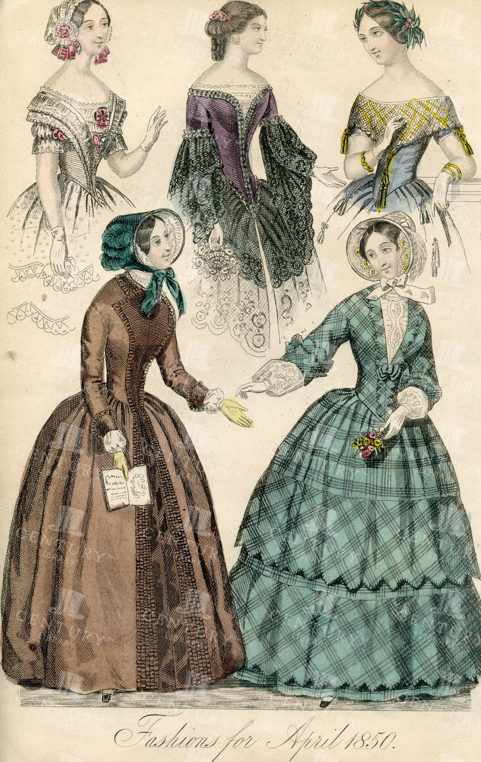 Vintage Costume Print From The New Monthly Belle Assemblee 1850