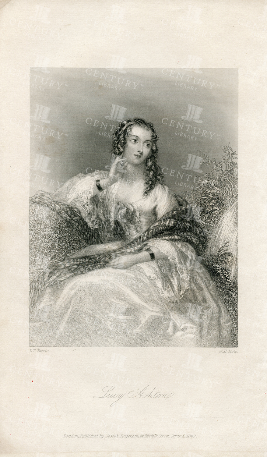 Vintage 1851 Historical Print - Lucy Ashton The Bride Of Lammermoor