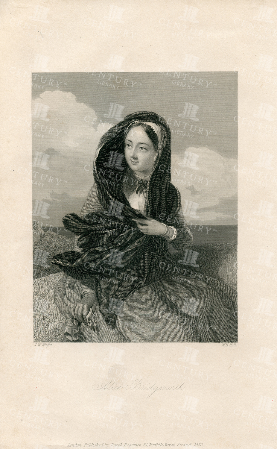 Antique 1851 Belle Assemblee Print - Alice Bridgenorth