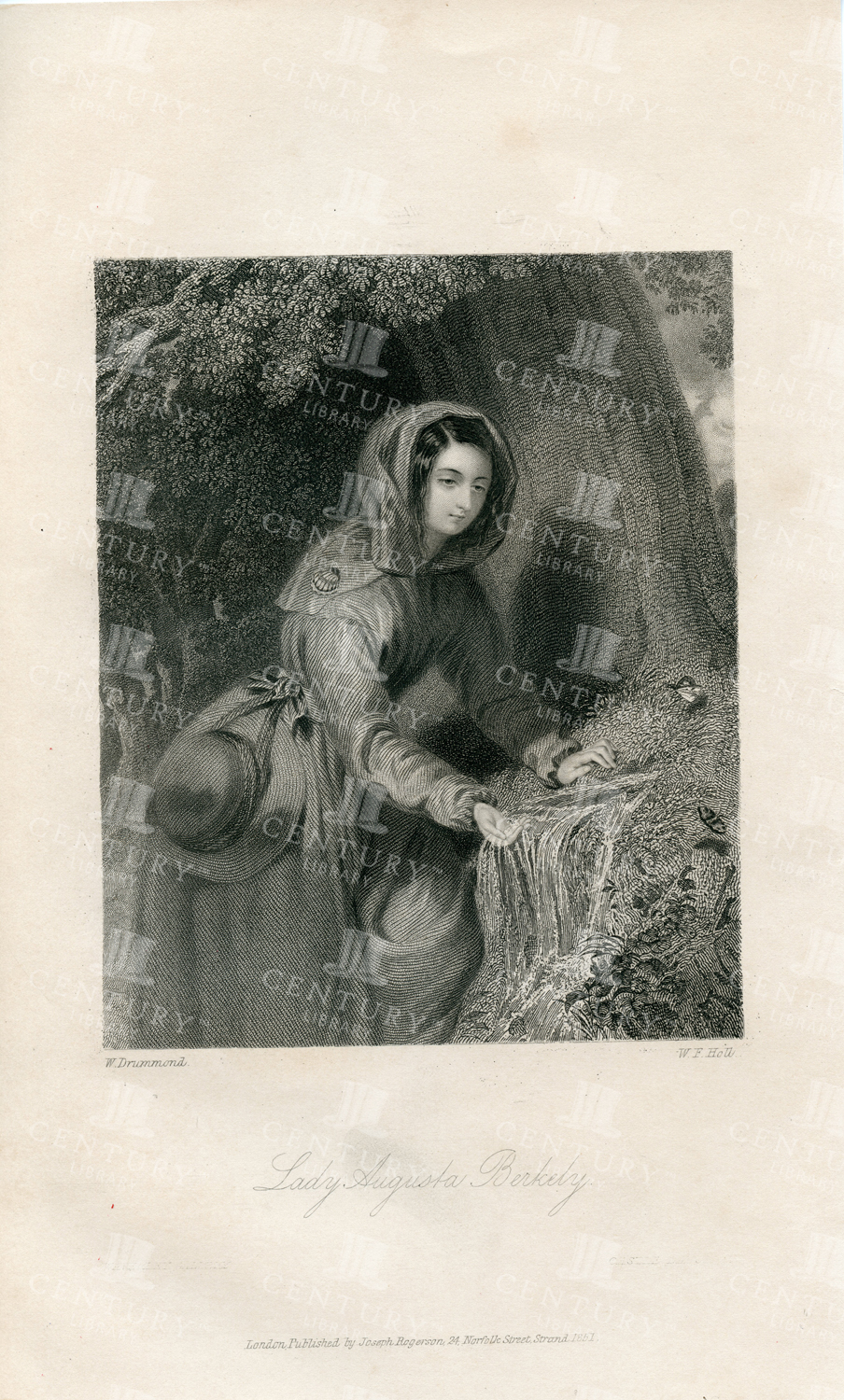 Lady Augusta Berkely - 1851 Vintage Print