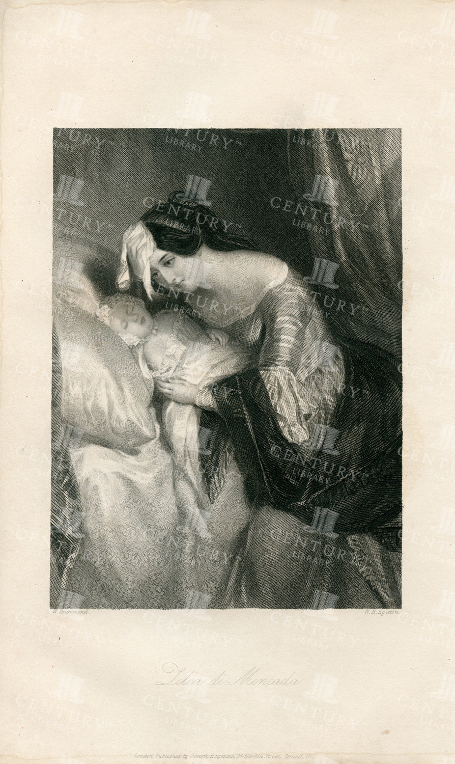 Vintage 1851 Belle Assemblee Monthly Print - Lilia De Moncada