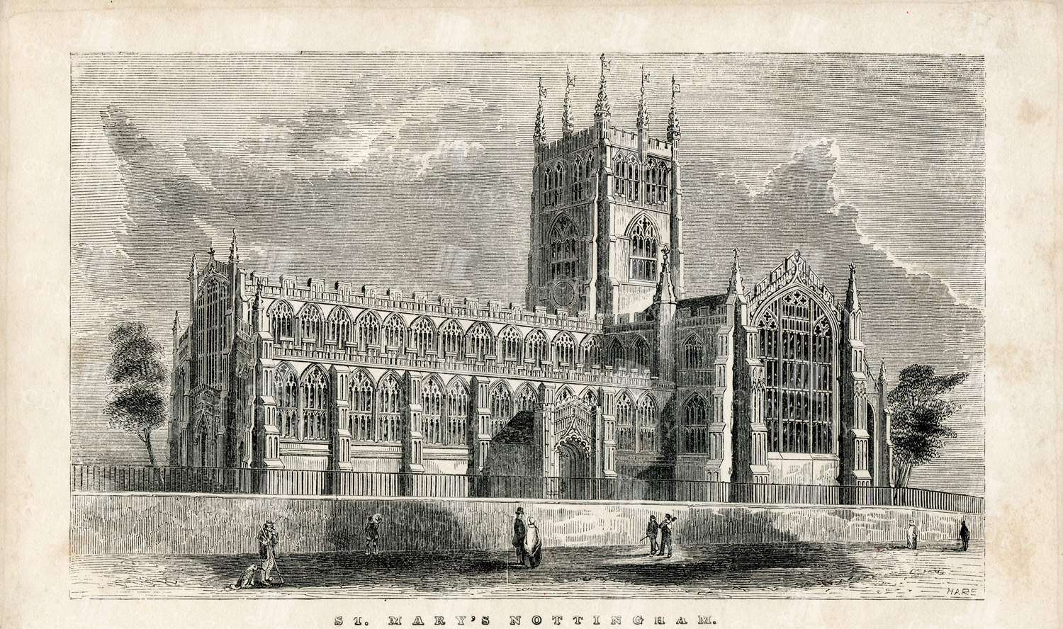 St. Mary's - Nottingham - Vintage Religious Architecture Print