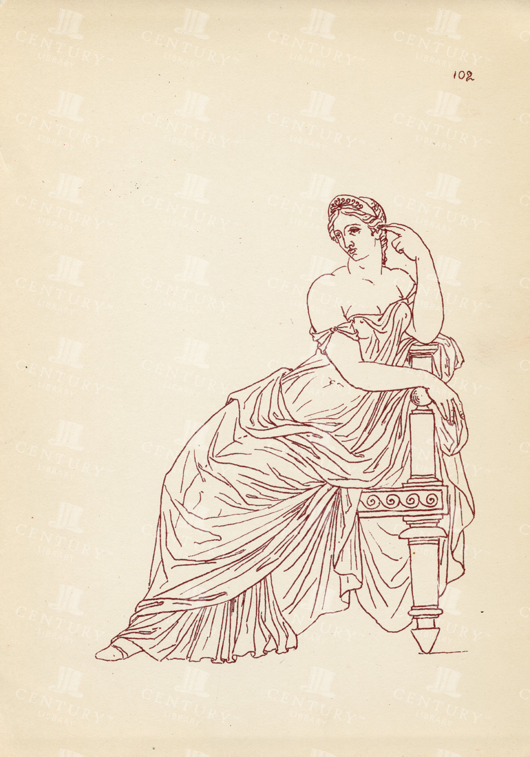 Vintage 1883 Print - Ancient Greek Female Costumes Plate 102