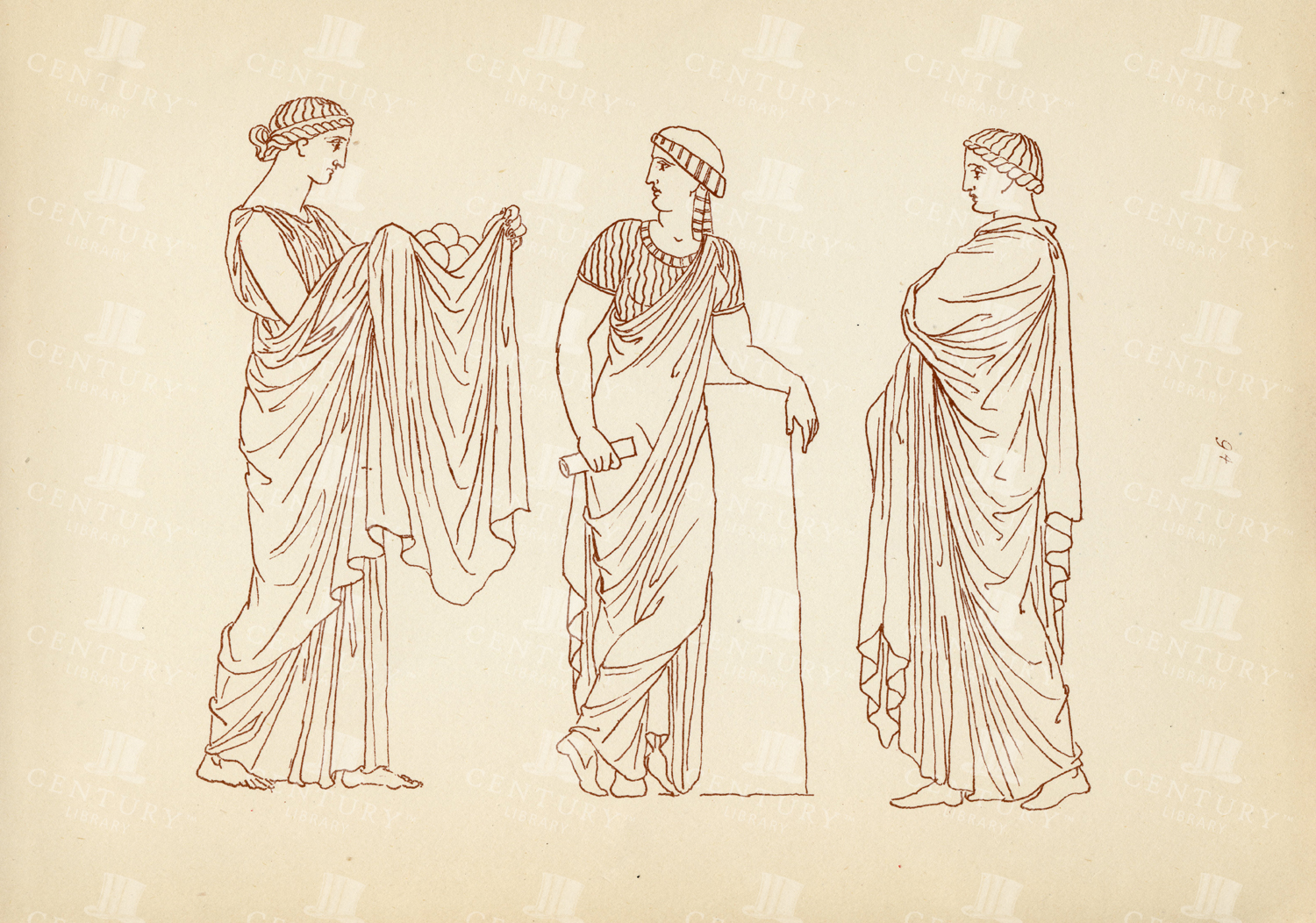 Vintage Costume Print - Large Himations - 1883