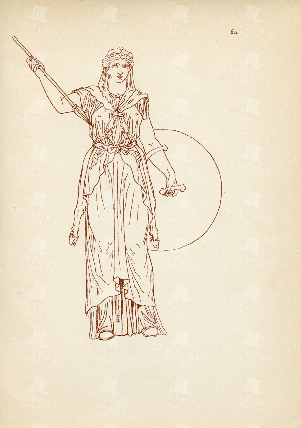 Juno Lanuvins (athene) Wearing A Goat Skin - Vintage Print