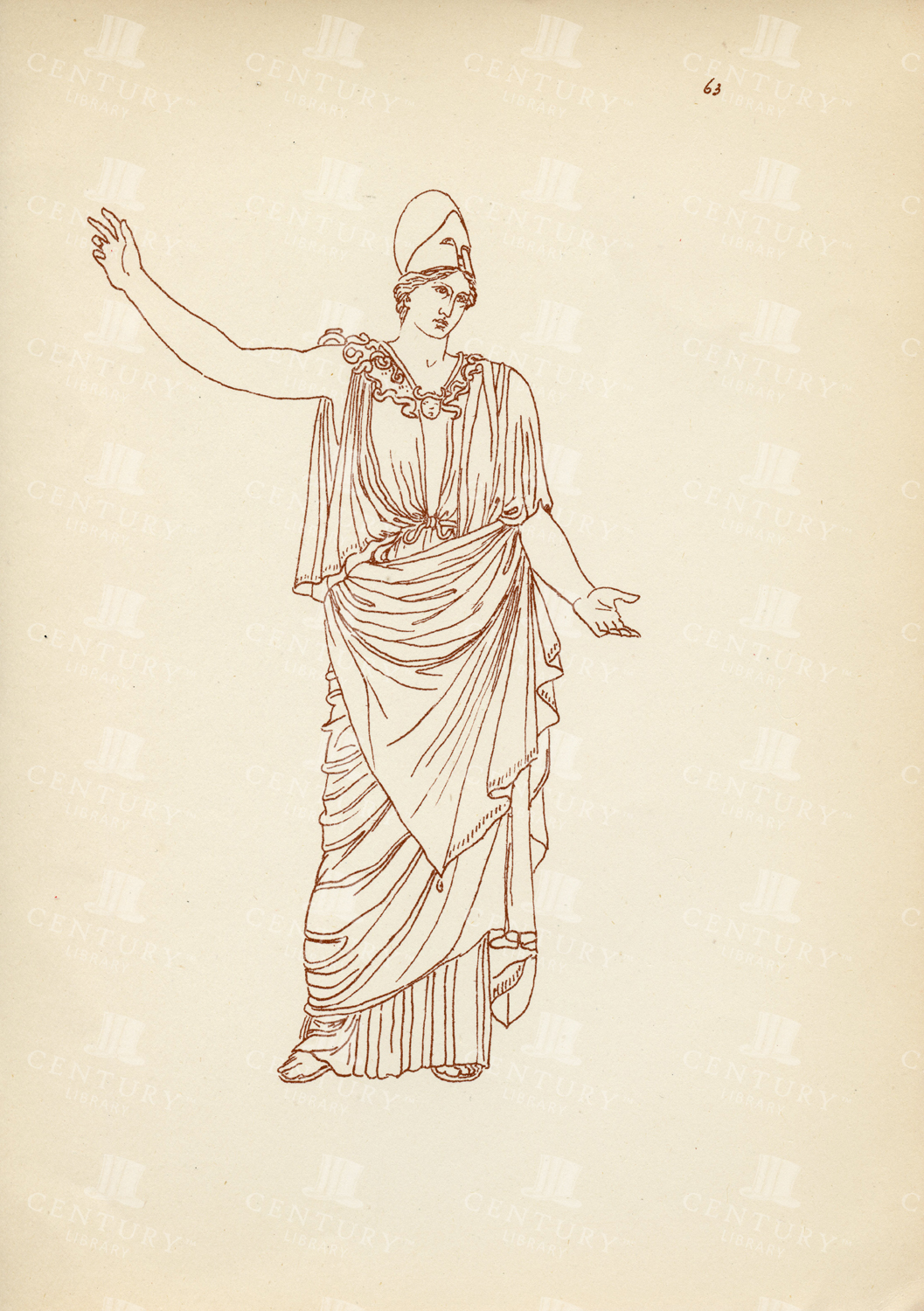 Athene (minerva) In The Diplax - Vintage Greek Costume Print