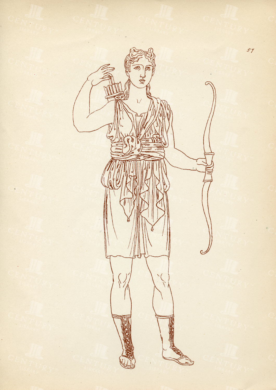 Antique 1883 Greek Female Costume Print