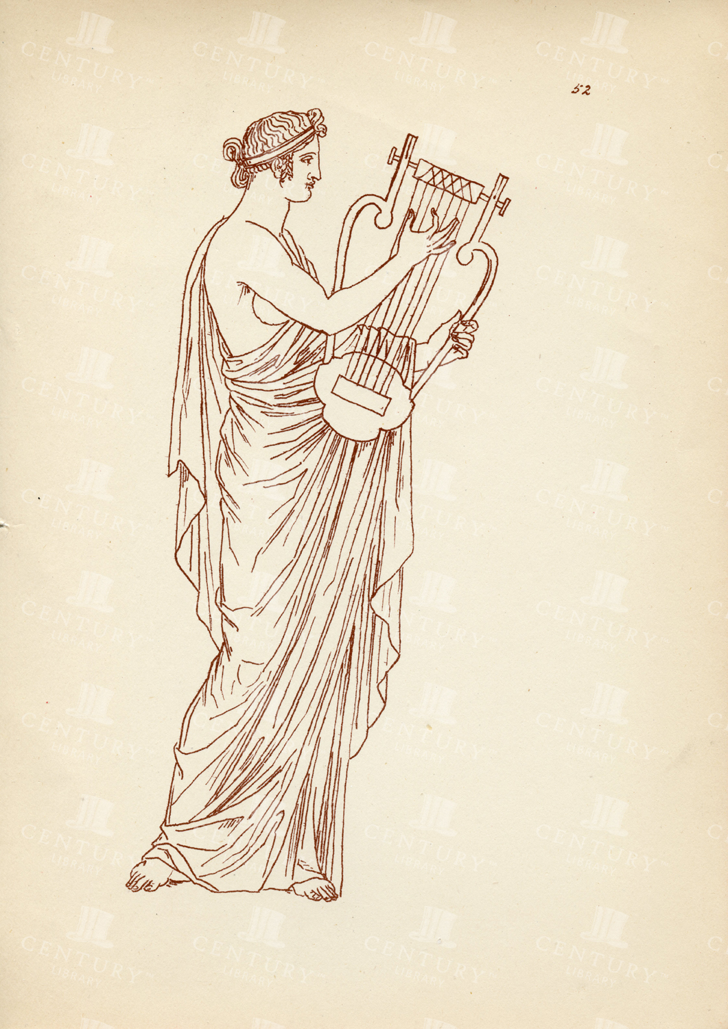 Vintage Costume Print - Ancient Greek Female Costume - 1883