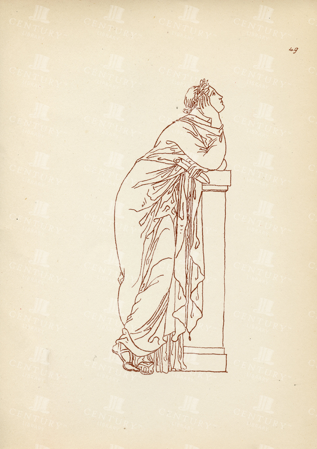 Vintage Costume Print - Ancient Greek Female Costume - 1883