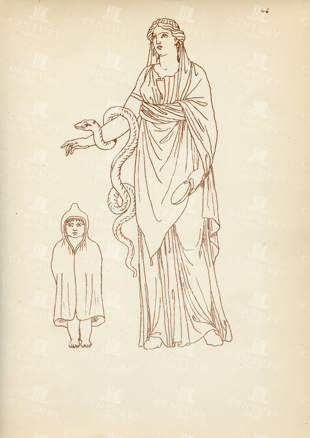 Vintage Costume Print - Ancient Greek Female Costume - 1883