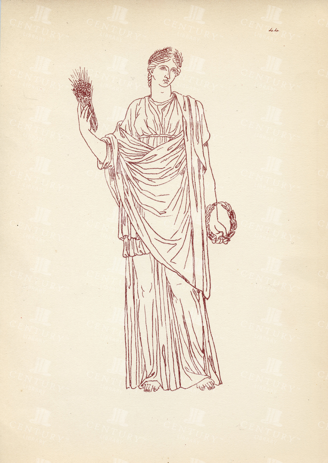 Vintage Costume Print - Ancient Greek Female Costume - 1883