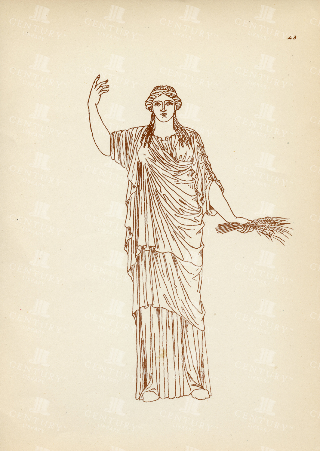 Vintage Costume Print - Ancient Greek Female Costume - 1883