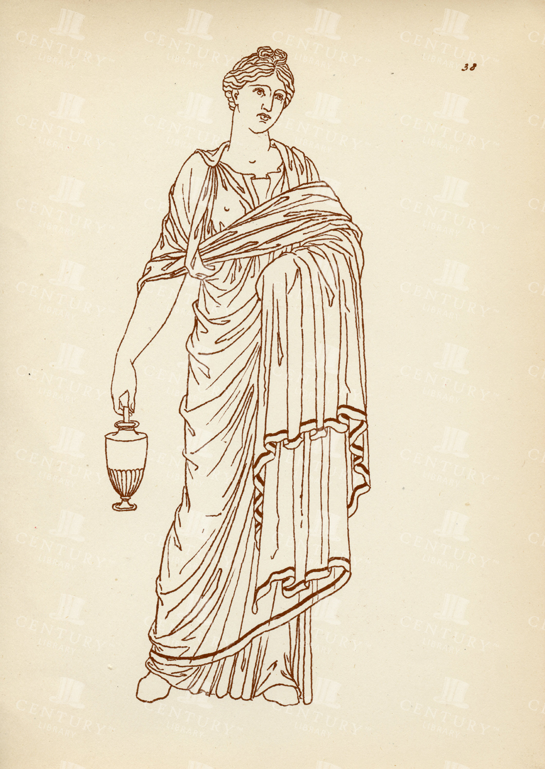 Vintage Costume Print - Ancient Greek Female Costume - 1883