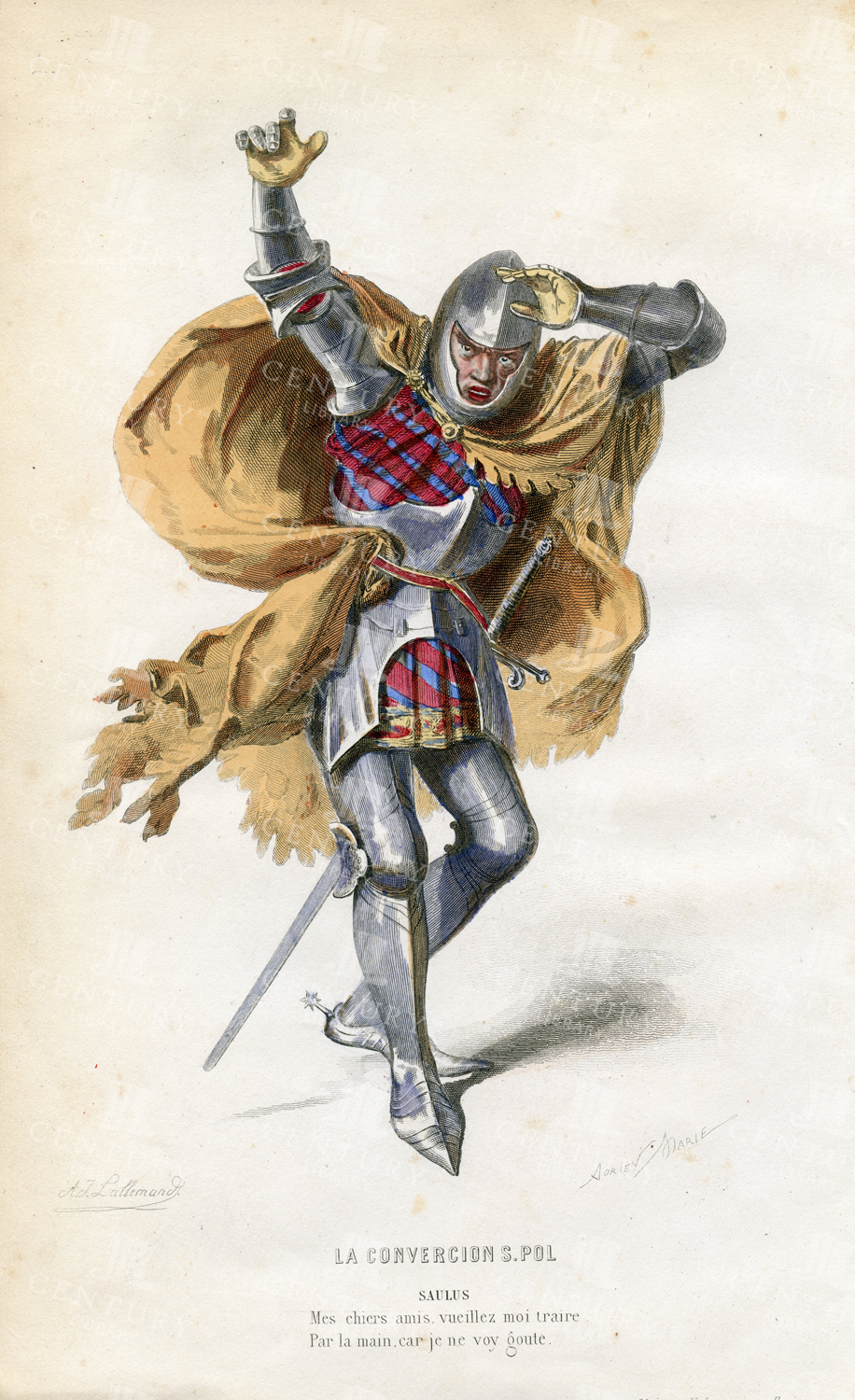Vintage Theater Costume Print - Signed 1873 Print