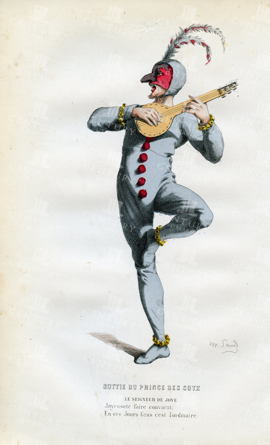 Vintage 1873 French Theatre Print - Stottie The Prince Of Fools